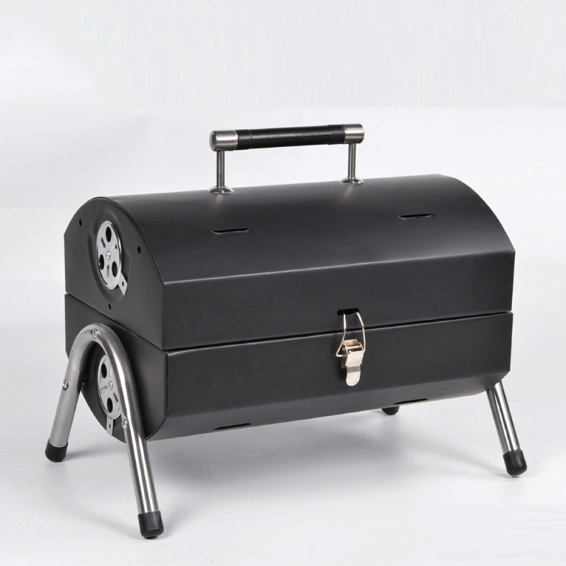outdoor picnic used barbecue portable folding barrel portable bbq charcoal grill