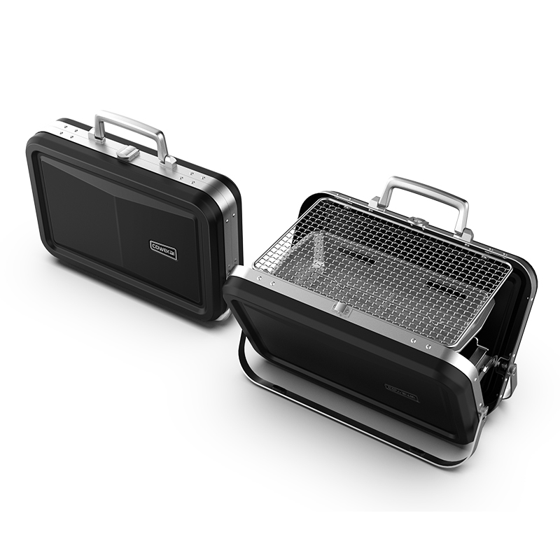 Small mini iron powder spraying black barbecue oven box and bag portable design for outdoor use, suitable for 1-3 people