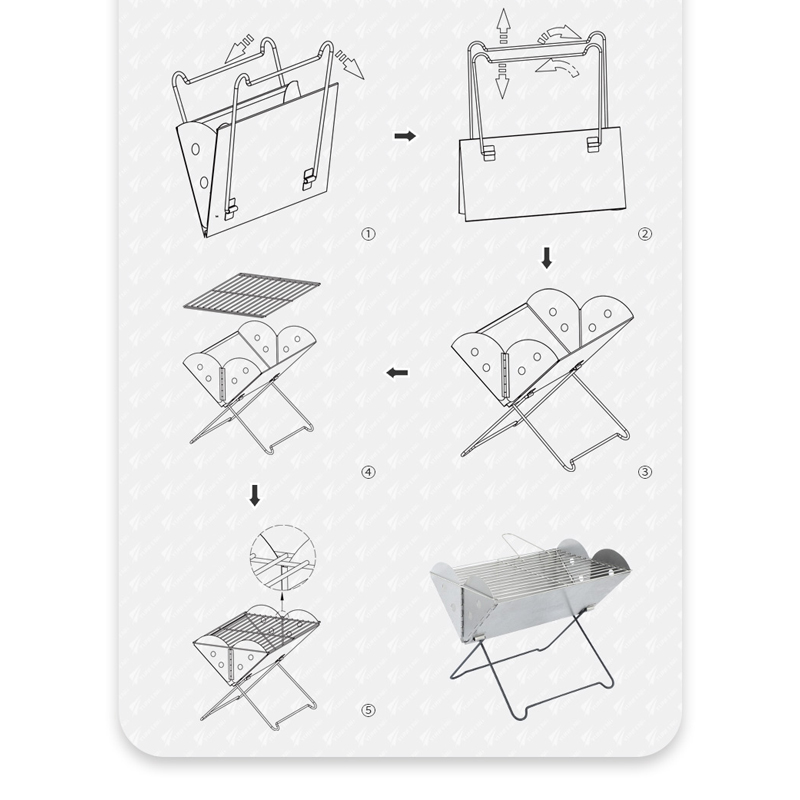 Portable folding storage Stainless steel material grill