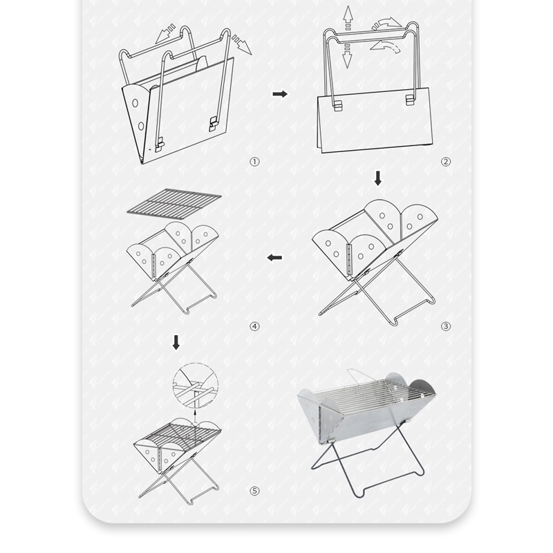 Portable folding storage Stainless steel material grill