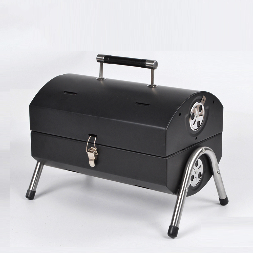 outdoor picnic used barbecue portable folding barrel portable bbq charcoal grill
