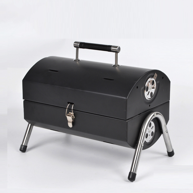 outdoor picnic used barbecue portable folding barrel portable bbq charcoal grill