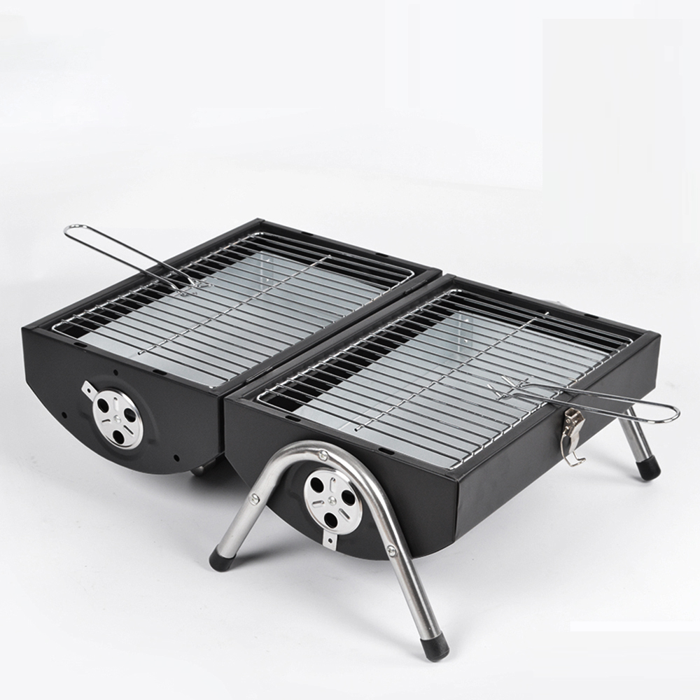 outdoor picnic used barbecue portable folding barrel portable bbq charcoal grill