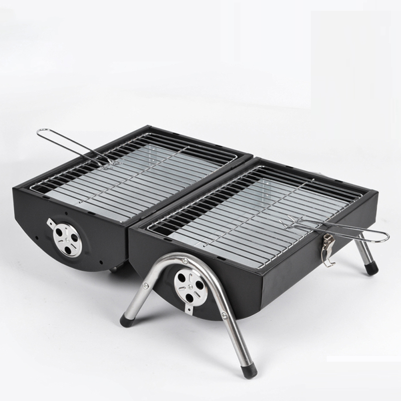 outdoor picnic used barbecue portable folding barrel portable bbq charcoal grill