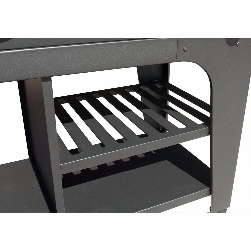 Custom Trolley Movable Commricial Charcoal and Gas BBQ Barbecue Combo Grill For