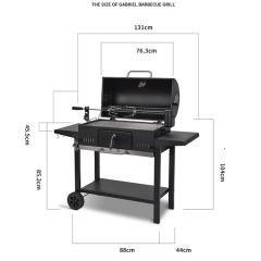 High Quality Trolley Bbq Barbecue Smoker Grill Commercial Outdoor Party Stainless Steel Charcoal Grill Smoker