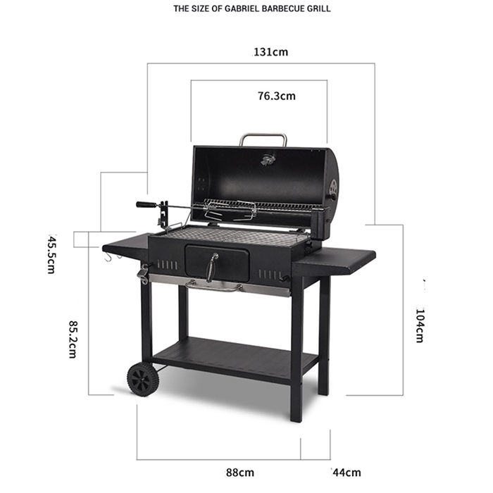 High Quality Trolley Bbq Barbecue Smoker Grill Commercial Outdoor Party Stainless Steel Charcoal Grill Smoker