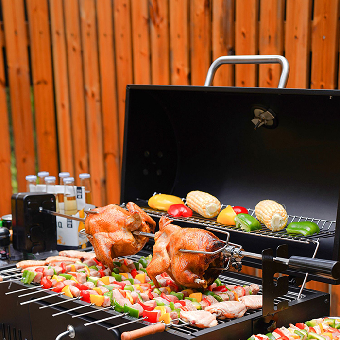 High Quality Trolley Bbq Barbecue Smoker Grill Commercial Outdoor Party Stainless Steel Charcoal Grill Smoker