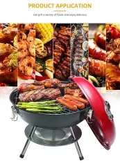 New Arrival Outdoor Camping Kitchen Portable Apple Shape Table Grill Stainless Steel Charcoal BBQ Grills