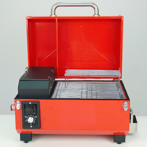 Red Portable Multifunctional 8 In 1 Outdoor Garden BBQ Grills Iron Powder Coating Wood Pellet Grill