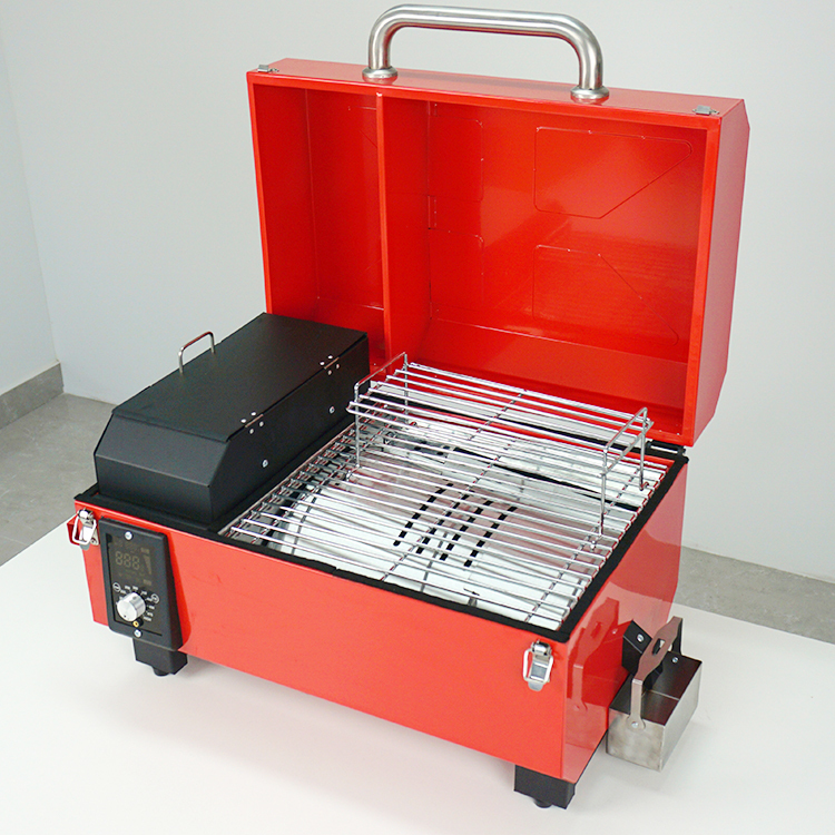 Red Portable Multifunctional 8 In 1 Outdoor Garden BBQ Grills Iron Powder Coating Wood Pellet Grill