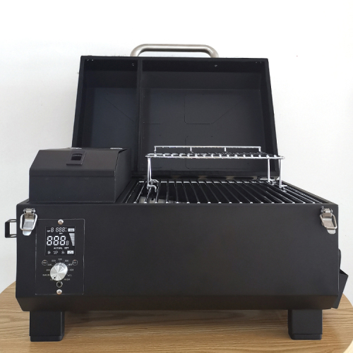 Portable Multifunctional 8 In 1 Outdoor Rotating Barbecue BBQ Grills Iron Powder Coating Wood Pellet Grill