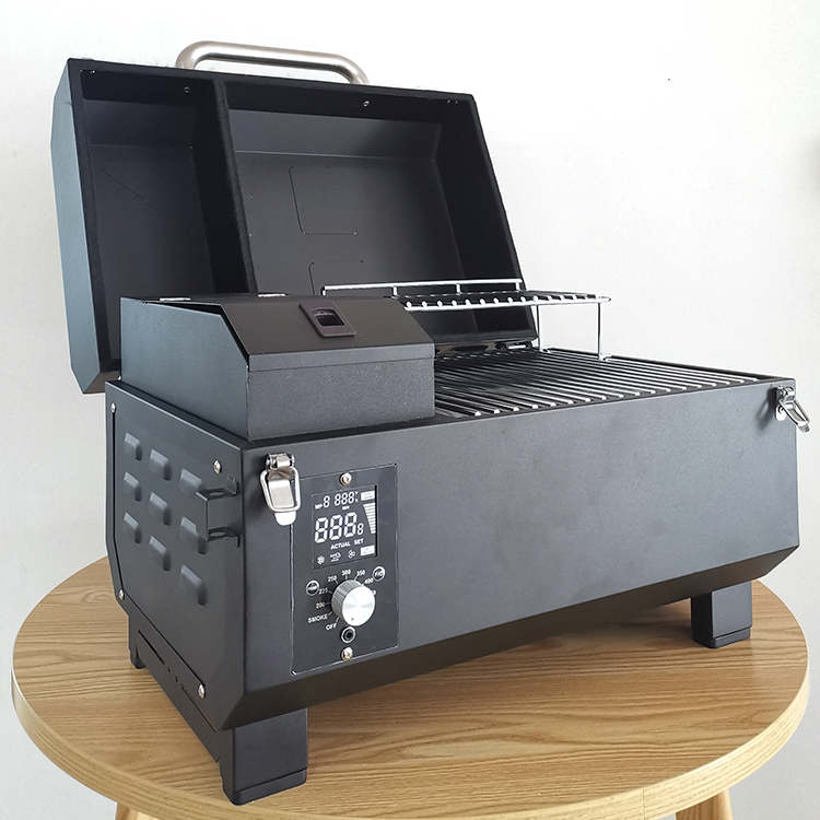 Portable Multifunctional 8 In 1 Outdoor Rotating Barbecue BBQ Grills Iron Powder Coating Wood Pellet Grill