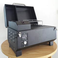 Portable Multifunctional 8 In 1 Outdoor Rotating Barbecue BBQ Grills Iron Powder Coating Wood Pellet Grill