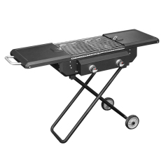 Newest Arrival Outdoor Folding Bbq Black 0.8mm Thickness Propane Butane Gas Barbecue Grills
