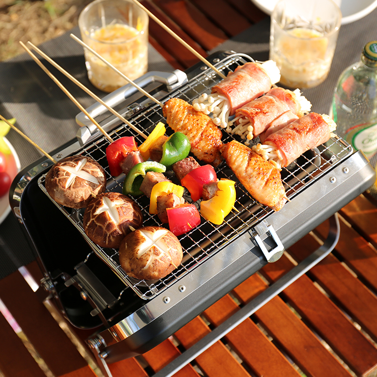 Easy Cleaned Mini Outdoor Barbecue Grill Stainless Steel Folding Portable Charcoal BBQ Grills
