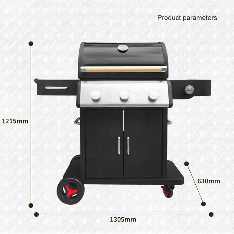 Top Quality Barbeque Grill 3 Burner+1 Side Burner With Flame Safety Device Outdoor Gas Grills