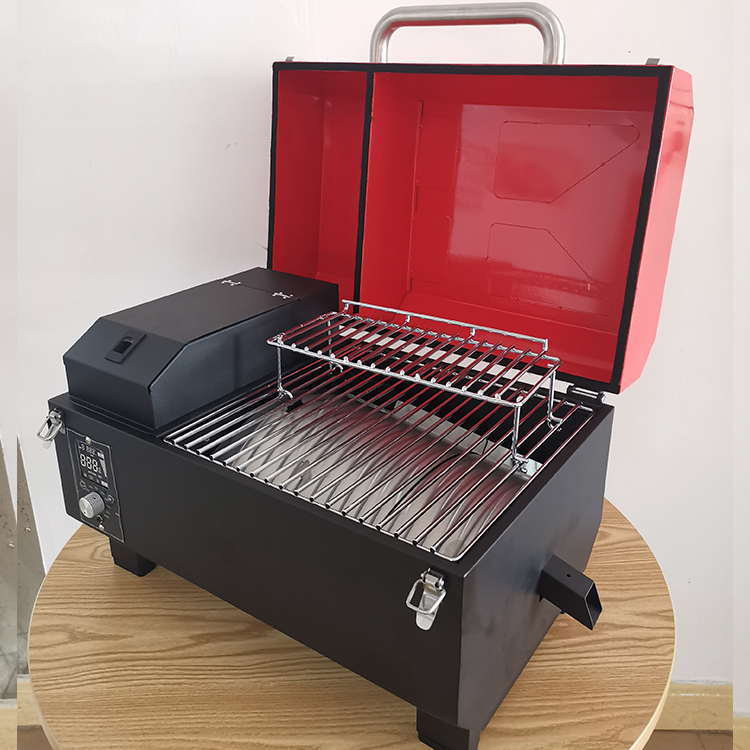 Portable Multifunctional 8 In 1 Outdoor Rotating Barbecue BBQ Grills Iron Powder Coating Wood Pellet Grill