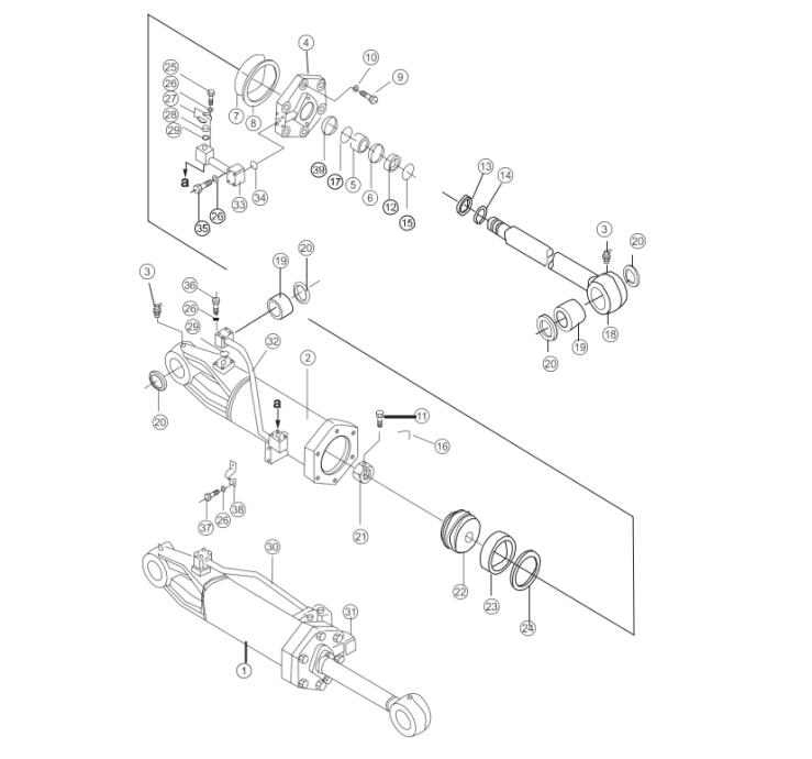 Shantui SD32 Ripper Tilt Cylinder R.H. 171-64-04000 171-64-04200