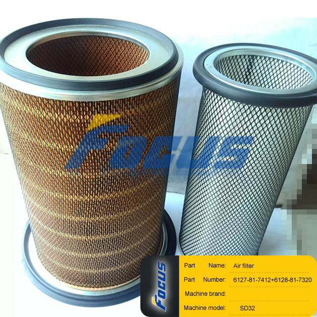 Shantui SD32 Air Filter Inner and Outer Core Element 6127-81-7412 6128-81-7320