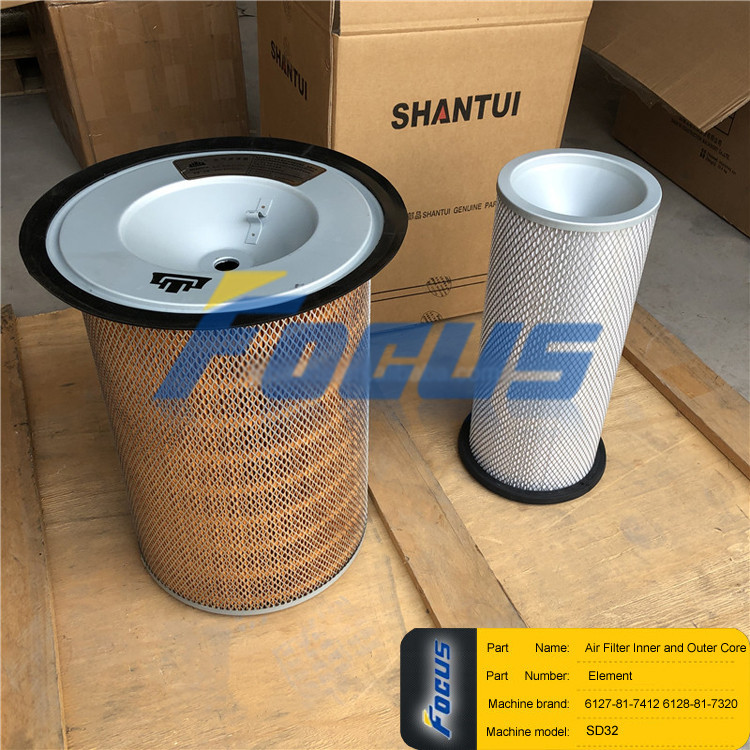 Shantui SD32 Air Filter Inner and Outer Core Element 6127-81-7412 6128-81-7320