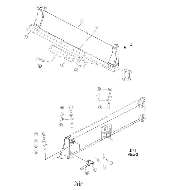 Shantui SD32 Bit End L.H. and R.H. 24Y-81-00001 24Y-81-00002