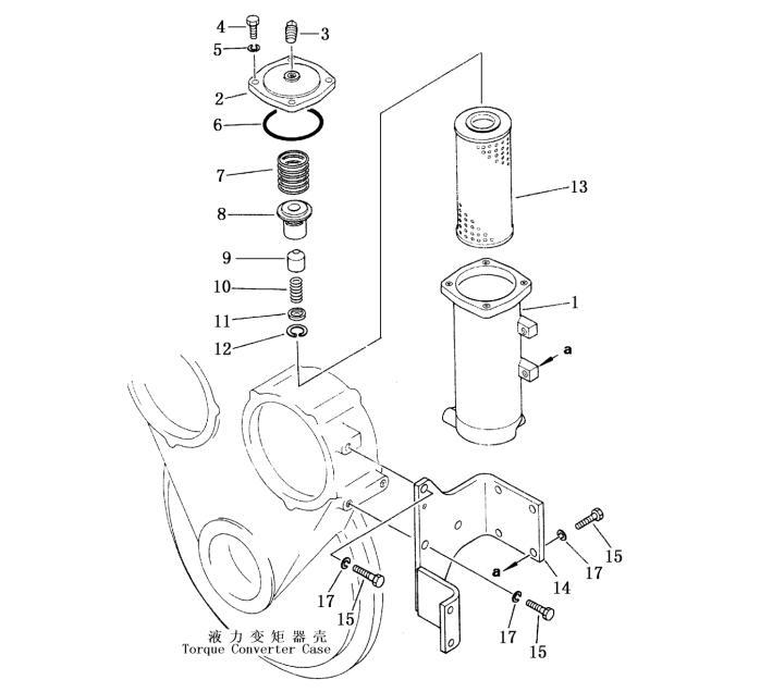 Shantui SD13 Convertor Oil Filter Element 16Y-75-23200