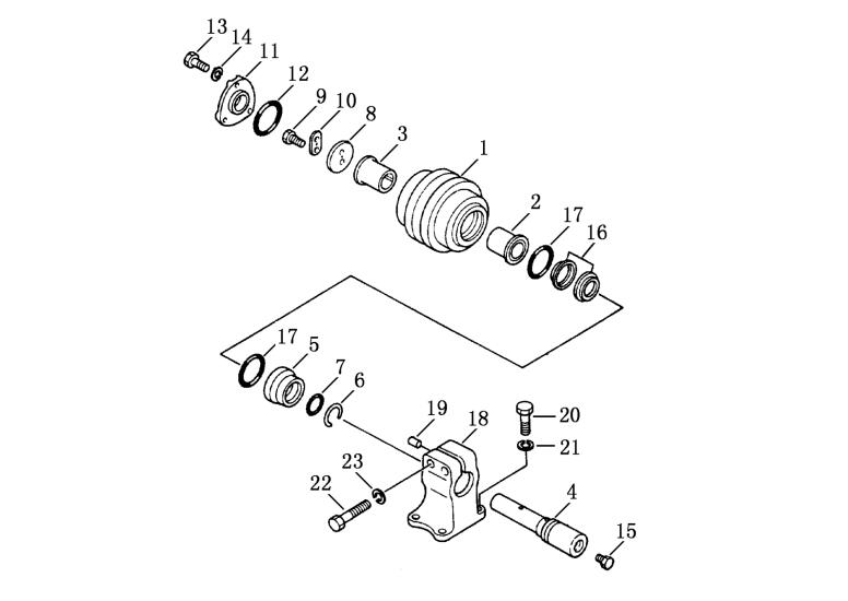 Shantui SD13 Carrier Roller Assembly 10Y-40-07000 10Y-40-07200