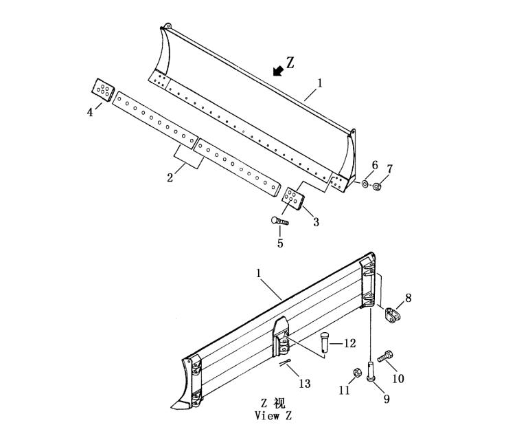 Shantui SD13 Angle Blade Assembly 10Y-81-10000