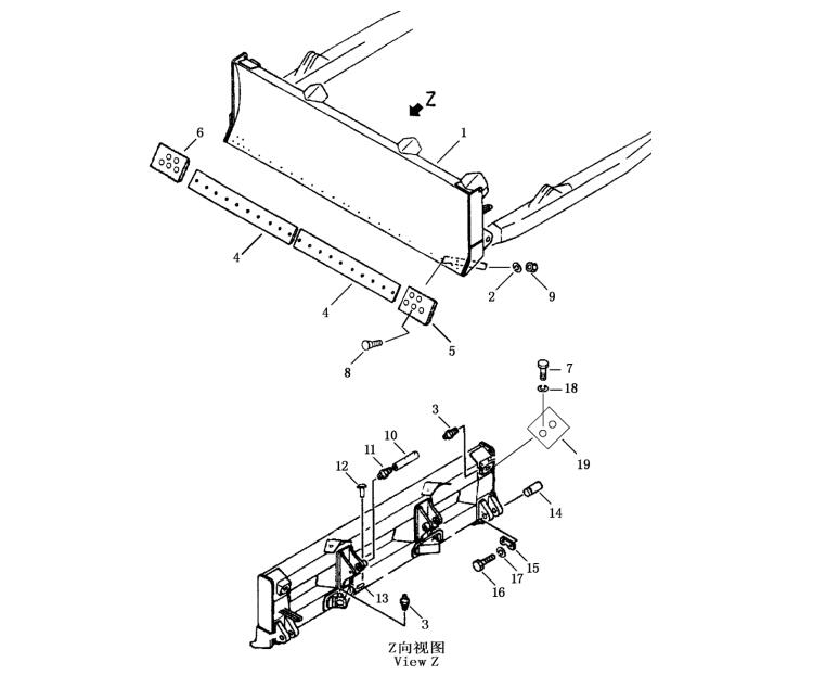 Shantui SD13S Straight Tilt Blade Assembly 10S-80B-30000