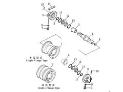 Shantui SD13 Single Flange Track Roller Assembly 10Y-40-10000 10Y-40-10100