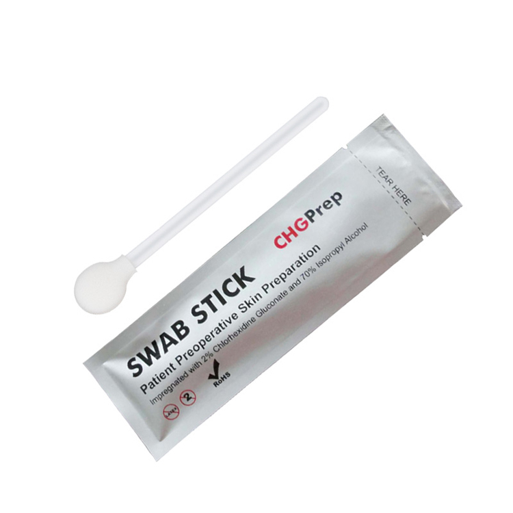 Hospital Use 2 Chlorhexidin and 70 Isopropyl Alcohol Surgic Medic Foam Sterile Sponge Stick Disinfect Swab Ce White EO 2 Years