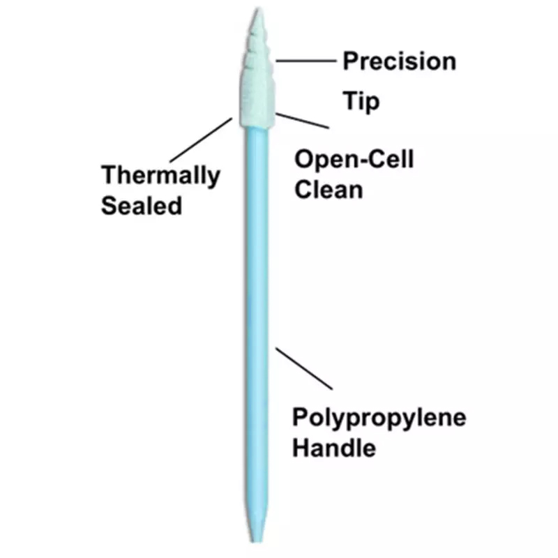 Lint Free Pointed Spiral Head Foam Cleaning Swab Clean Room Foam Tip Swabs
