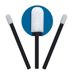 Black handle round head disposable makeup remover foam swab for lipstick lipgloss eyeshadow