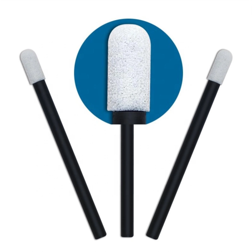 Black handle round head disposable makeup remover foam swab for lipstick lipgloss eyeshadow