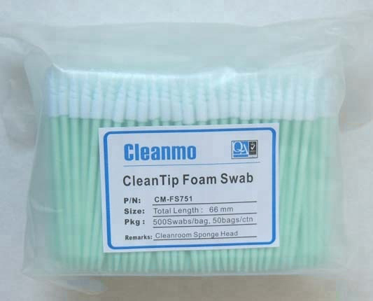 Lint Free Pointed Spiral Head Foam Cleaning Swab Clean Room Foam Tip Swabs
