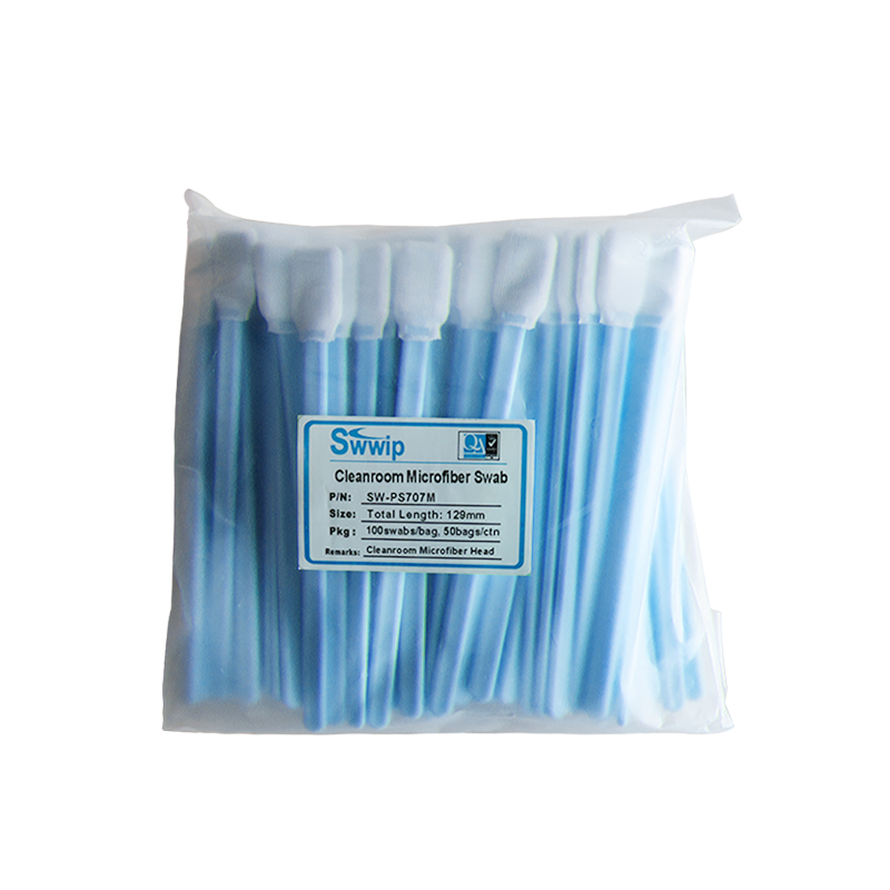 Polypropylene Handle Rectangle Head Cleanroom Lint Free Microfiber Clean Tips Swab Printhead Cleaning Stick