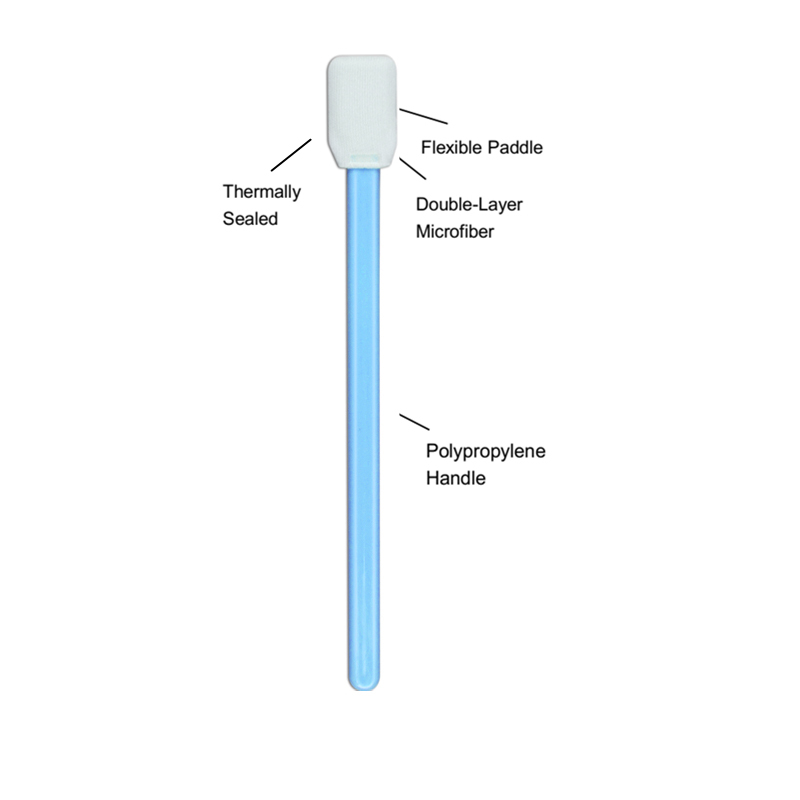 Polypropylene Handle Rectangle Head Cleanroom Lint Free Microfiber Clean Tips Swab Printhead Cleaning Stick