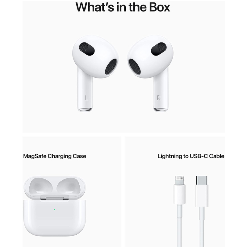 AirPods (3rd generation) with Lightning Charging Case Compatible with Apple For iPhone iPad Mac