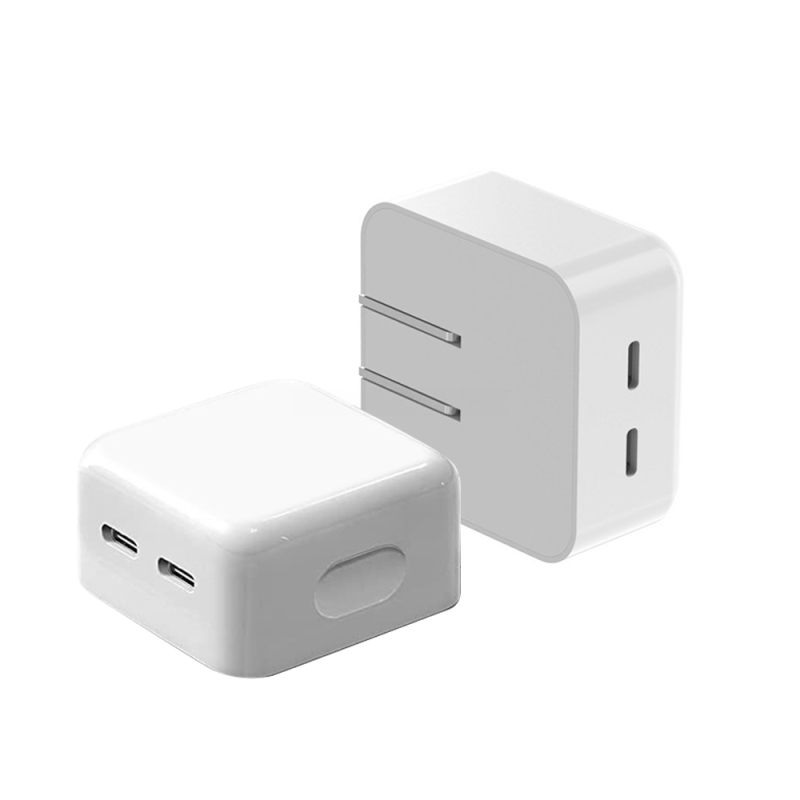 PD 3.0 Dual USB C US/EU/UK Plug Foldable Wall Charger Fast Charging Port Output 35w Type C Charger for iPhone 13/ iPhone 13 Pro Max
