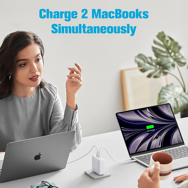 65W Fast Charger Dual USB-C 2 Port Type-C Power Adapter For Apple iPhone MacBook