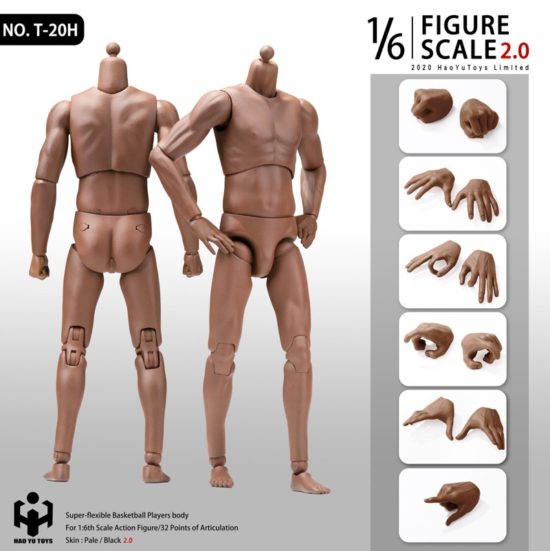 [头雕/素体] HaoYuToys 1/6 NEW2.0 超强运动型男素体 T-20 & T-21 共四款 / [Head carving/body] HaoYuToys 1/6 NEW2.0 super athletic male body T-20 & T-21 a total of four