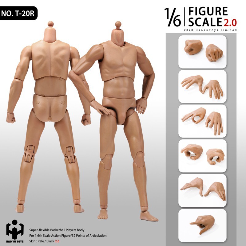 [头雕/素体] HaoYuToys 1/6 NEW2.0 超强运动型男素体 T-20 & T-21 共四款 / [Head carving/body] HaoYuToys 1/6 NEW2.0 super athletic male body T-20 & T-21 a total of four