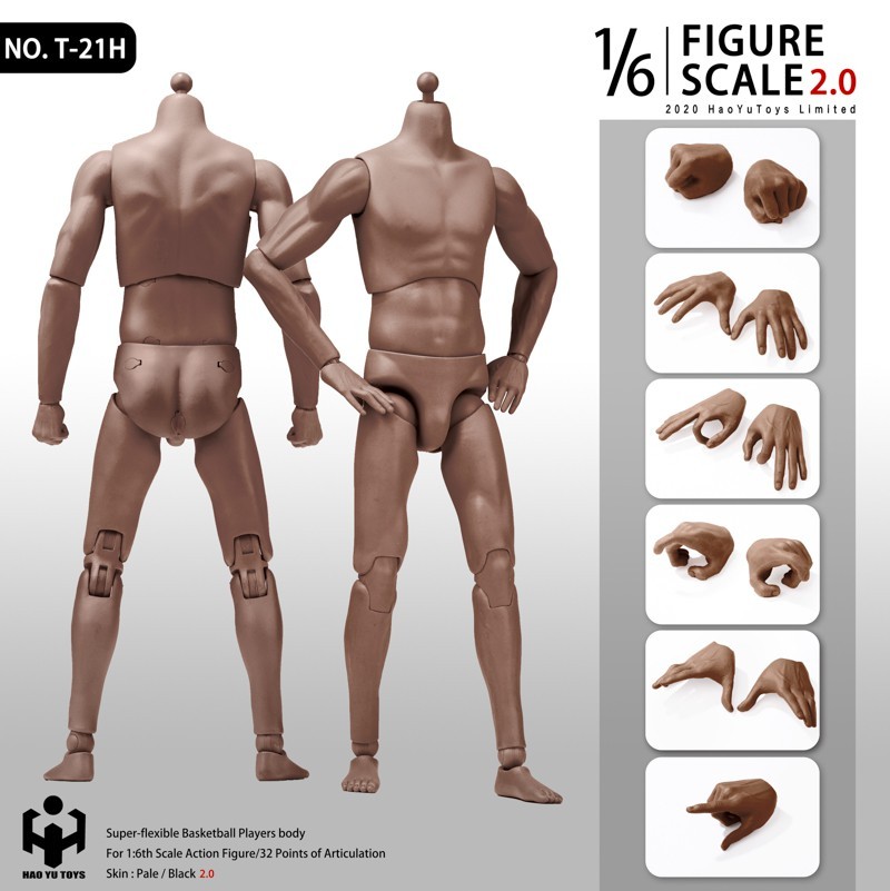 [头雕/素体] HaoYuToys 1/6 NEW2.0 超强运动型男素体 T-20 & T-21 共四款 / [Head carving/body] HaoYuToys 1/6 NEW2.0 super athletic male body T-20 & T-21 a total of four