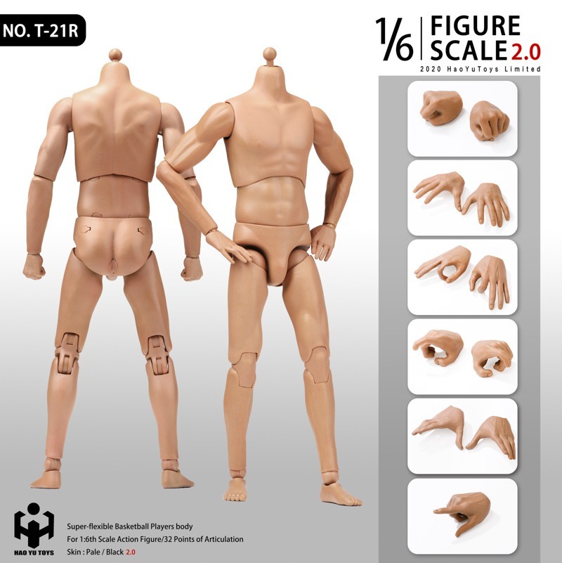[头雕/素体] HaoYuToys 1/6 NEW2.0 超强运动型男素体 T-20 & T-21 共四款 / [Head carving/body] HaoYuToys 1/6 NEW2.0 super athletic male body T-20 & T-21 a total of four