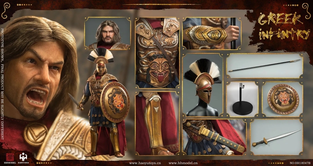 HHMODEL x HAOYUTOYS 1/6 帝国军团- 希腊步兵【黑金版/金色版】 可动人偶