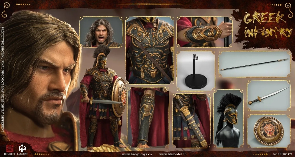 HHMODEL x HAOYUTOYS 1/6 帝国军团- 希腊步兵【黑金版/金色版】 可动人偶
