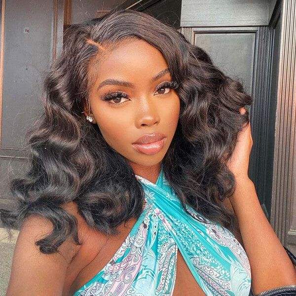 WICCAWIGS SHORT BOB LOOSE DEEP WAVE LACE FRONTAL WIGS 150% DENSITY