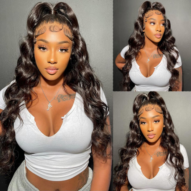Transparent Lace Virgin Human Wigs Body Wave 16-30 Inch 13X6 Lace Front Wigs