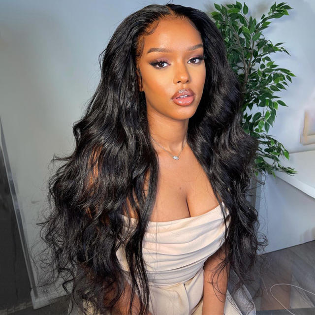 Transparent Lace Virgin Human Wigs Body Wave 16-30 Inch 13X6 Lace Front Wigs
